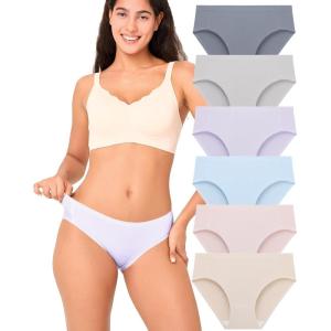imageBAMBOO COOL Womens No Show Bikini Seamless Underwear for Women Low Waisted Nonmarking Stretch Panties Full Coverage6 PackMulticolor6packf