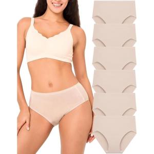 imageBAMBOO COOL Womens No Show Briefs Seamless Underwear for Women High Waist Nonmarking Full Coverage Stretch Panties6 PackMulticolor6packb