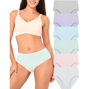 imageBAMBOO COOL Womens No Show Briefs Seamless Underwear for Women High Waist Nonmarking Full Coverage Stretch Panties6 PackMulticolor6packd