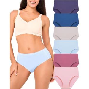 imageBAMBOO COOL Womens No Show Briefs Seamless Underwear for Women High Waist Nonmarking Full Coverage Stretch Panties6 PackMulticolor6packe