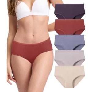 imageBAMBOO COOL Womens Underwear Soft Mid Waist Brief Moisture Wicking Panties for Women 5PackMulticolor A5pack