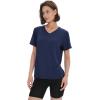 imageBAMBOO COOL Womens VNeck T Shirts Classic Short Sleeve Sexy Fit Tops for Women Basic TeesDark Blue