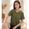 imageBAMBOO COOL Womens VNeck T Shirts Classic Short Sleeve Sexy Fit Tops for Women Basic TeesGreen