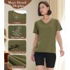 imageBAMBOO COOL Womens VNeck T Shirts Classic Short Sleeve Sexy Fit Tops for Women Basic TeesGreen