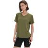 imageBAMBOO COOL Womens VNeck T Shirts Classic Short Sleeve Sexy Fit Tops for Women Basic TeesGreen