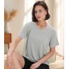 imageBAMBOO COOL Womens VNeck T Shirts Classic Short Sleeve Sexy Fit Tops for Women Basic TeesGrey
