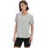imageBAMBOO COOL Womens VNeck T Shirts Classic Short Sleeve Sexy Fit Tops for Women Basic TeesGrey