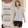 imageBAMBOO COOL Womens VNeck T Shirts Classic Short Sleeve Sexy Fit Tops for Women Basic TeesGrey