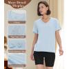 imageBAMBOO COOL Womens VNeck T Shirts Classic Short Sleeve Sexy Fit Tops for Women Basic TeesLight Blue