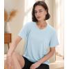 imageBAMBOO COOL Womens VNeck T Shirts Classic Short Sleeve Sexy Fit Tops for Women Basic TeesLight Blue