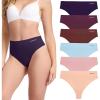 imageBAMBOO COOL Womens Thongs High Waisted Seamless MoistureWicking Breathable Underwear Stretchy Panties Tagless 6 PackMulticoloured B 6pack