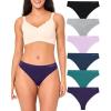 imageBAMBOO COOL Womens Thongs Seamless MoistureWicking Breathable Underwear High Stretchy Mid Waisted Panties Tagless 6 PackMulticoloured G 6pack