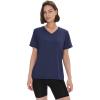 imageBAMBOO COOL Womens VNeck T Shirts Classic Short Sleeve Sexy Fit Tops for Women Basic TeesDark Blue