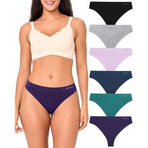 imageBAMBOO COOL Womens Thongs Seamless MoistureWicking Breathable Underwear High Stretchy Mid Waisted Panties Tagless 6 PackMulticoloured G 6pack