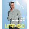 imageBAMBOO COOL Mens UPF 50 Athletic Sun Protection Hoodies Long Sleeve SPF Fishing Thumbhole Shirts Hooded Soft LightweightBlue Gray