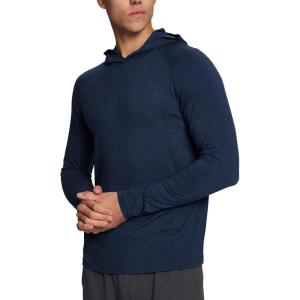 imageBAMBOO COOL Mens UPF 50 Athletic Sun Protection Hoodies Long Sleeve SPF Fishing Thumbhole Shirts Hooded Soft LightweightDark Blue