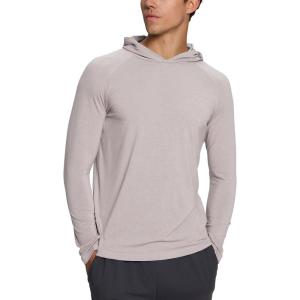 imageBAMBOO COOL Mens UPF 50 Athletic Sun Protection Hoodies Long Sleeve SPF Fishing Thumbhole Shirts Hooded Soft LightweightSilver Gray