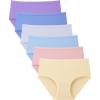 imageBAMBOO COOL Girls Underwear Kids Soft Skinfriendly Panties Breathable Lightweight Briefs For Teens 614 Years 6 PackMulticoloredc6 Packs