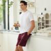 imageBAMBOO COOL Mens Pajama Pants Sleep Lounge Bottoms Soft Comfy Pj Pant Sleepwear with Pockets 2 PackShortbdeep Redgray2 Pack