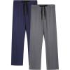 imageBAMBOO COOL Mens Pajama Pants Sleep Lounge Bottoms Soft Comfy Pj Pant Sleepwear with Pockets 2 PackLongcdark Grey  Navy 2 Pack