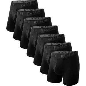 imageBAMBOO COOL Mens Underwear Boxer Briefs Fly with Builtin 3D Pouch Comfortable Cool Underwear for Men 4 Pack01black7 Pack