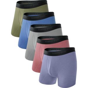 imageBAMBOO COOL Mens Underwear Boxer Briefs Ultra Breathable Stretch No Riding Up with Fly Multipack01multicolor 5 Pack