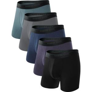imageBAMBOO COOL Mens Underwear Boxer Briefs Ultra Breathable Stretch No Riding Up with Fly Multipack02multicolor 5 Pack
