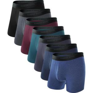 imageBAMBOO COOL Mens Underwear Boxer Briefs Ultra Breathable Stretch No Riding Up with Fly Multipack03multicolor7 Pack