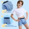 imageBAMBOO COOL Boys Underwear MoistureWicking Brethable Boxer Briefs Soft Lightweight TagFree with Fly Pouch 6PackRoyalblue navy Blue orangered black ocean Blue gray6pack