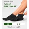 imageBAMBOO COOL Womens Ankle Socks Bamboo Viscose Basic Low Cut MoistureWicking Cushioned AntiBlisterBlack6