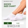 imageBAMBOO COOL Womens Ankle Socks Bamboo Viscose Basic Low Cut MoistureWicking Cushioned AntiBlisterWhite6