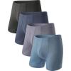 imageBAMBOO COOL Mens Ultra ComfortSoft Underwear Moisture Wicking ampamp Breathable No Ride Up Boxer Briefs with Fly Multipack04assorted 4 Pack