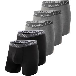 imageBAMBOO COOL Mens Ultra ComfortSoft Underwear Moisture Wicking ampamp Breathable No Ride Up Boxer Briefs with Fly Multipack22assorted 5 Pack