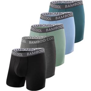 imageBAMBOO COOL Mens Ultra ComfortSoft Underwear Moisture Wicking ampamp Breathable No Ride Up Boxer Briefs with Fly Multipack24assorted 5 Pack