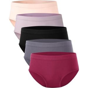 imageBAMBOO COOL Womens Underwear MoistureWicking Briefs Soft and Breathable Panties Mid Waist 5PackMulticolora5pack