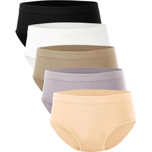 imageBAMBOO COOL Womens Underwear MoistureWicking Briefs Soft and Breathable Panties Mid Waist 5PackMulticolorb5pack