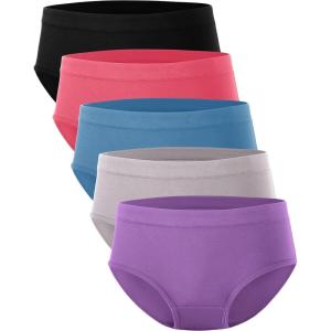 imageBAMBOO COOL Womens Underwear MoistureWicking Briefs Soft and Breathable Panties Mid Waist 5PackMulticolorc5pack