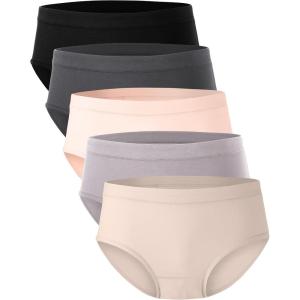 imageBAMBOO COOL Womens Underwear MoistureWicking Briefs Soft and Breathable Panties Mid Waist 5PackMulticoloured 115pack