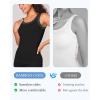 imageBAMBOO COOL Womens Seamless Lace Tank Top Soft Ribbed Basic Camisole for Ladies Sexy UndershirtBlack