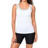 imageBAMBOO COOL Womens Seamless Lace Tank Top Soft Ribbed Basic Camisole for Ladies Sexy UndershirtWhite
