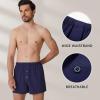 imageBAMBOO COOL Mens Boxer Short soft and Breathable Knit Boxers for men Moisturewicking Underwear with Button FlyBlack  Blue  Grey3pack
