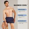 imageBAMBOO COOL Mens Boxer Short soft and Breathable Knit Boxers for men Moisturewicking Underwear with Button FlyBlack  Blue  Grey3pack