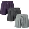 imageBAMBOO COOL Mens Boxers Underwear Boxer Shorts for Men Classic Loose Stretch Short 3 PackGrey  Blue Grey  Purple3pack