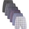 imageBAMBOO COOL Mens Woven Boxer ShortsClassic Relaxed FitLightweight Plaid Boxers underwear6 PackAssorted Plaid F 6 Pack
