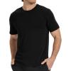 imageBAMBOO COOL Mens Crewneck TShirts Short Sleeve Heavy Weight Tees Moisture Wicking Undershirts Casual Basic T ShirtAblack