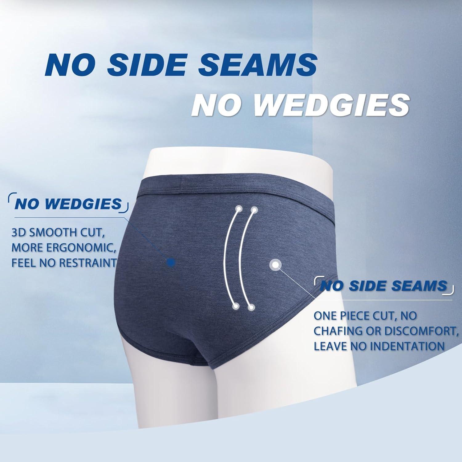 imageMens Tagless Briefs Coverd Waistband Comfort Soft Underwear with Contour Pouch Breathable Underpants MultipacksBlack blue