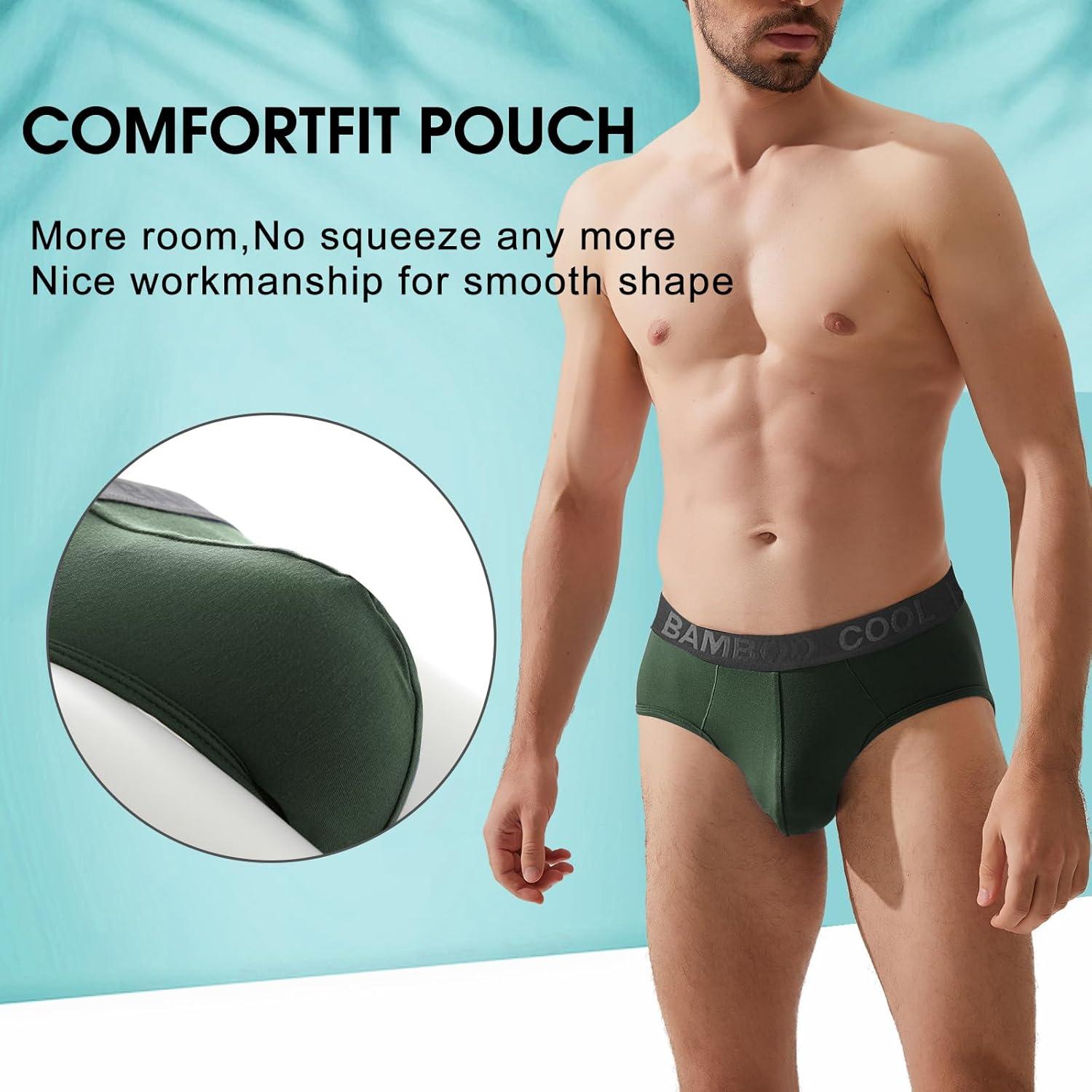 imageMens Tagless Briefs Coverd Waistband Comfort Soft Underwear with Contour Pouch Breathable Underpants MultipacksBlack gray blue green
