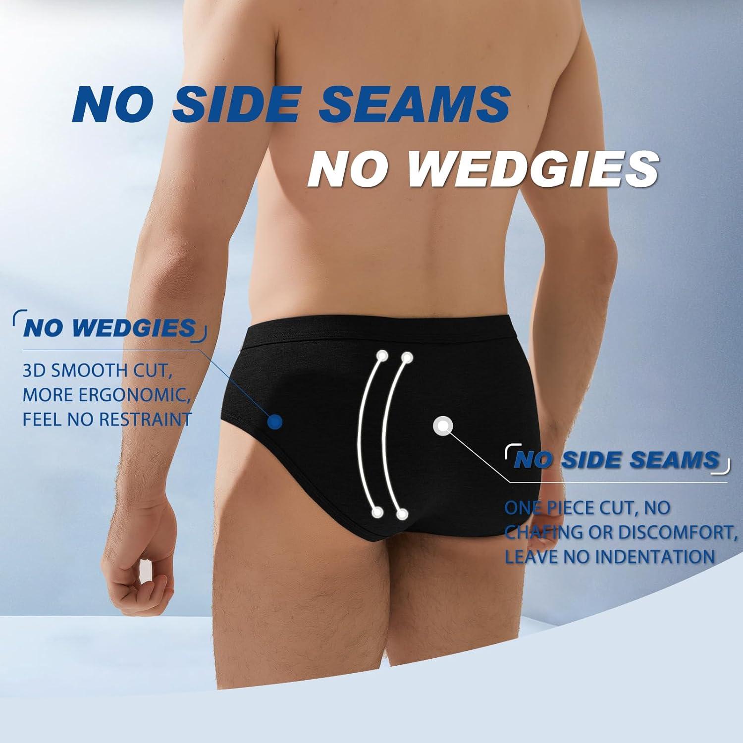 imageMens Tagless Briefs Coverd Waistband Comfort Soft Underwear with Contour Pouch Breathable Underpants MultipacksBlack gray purple blue green7pack