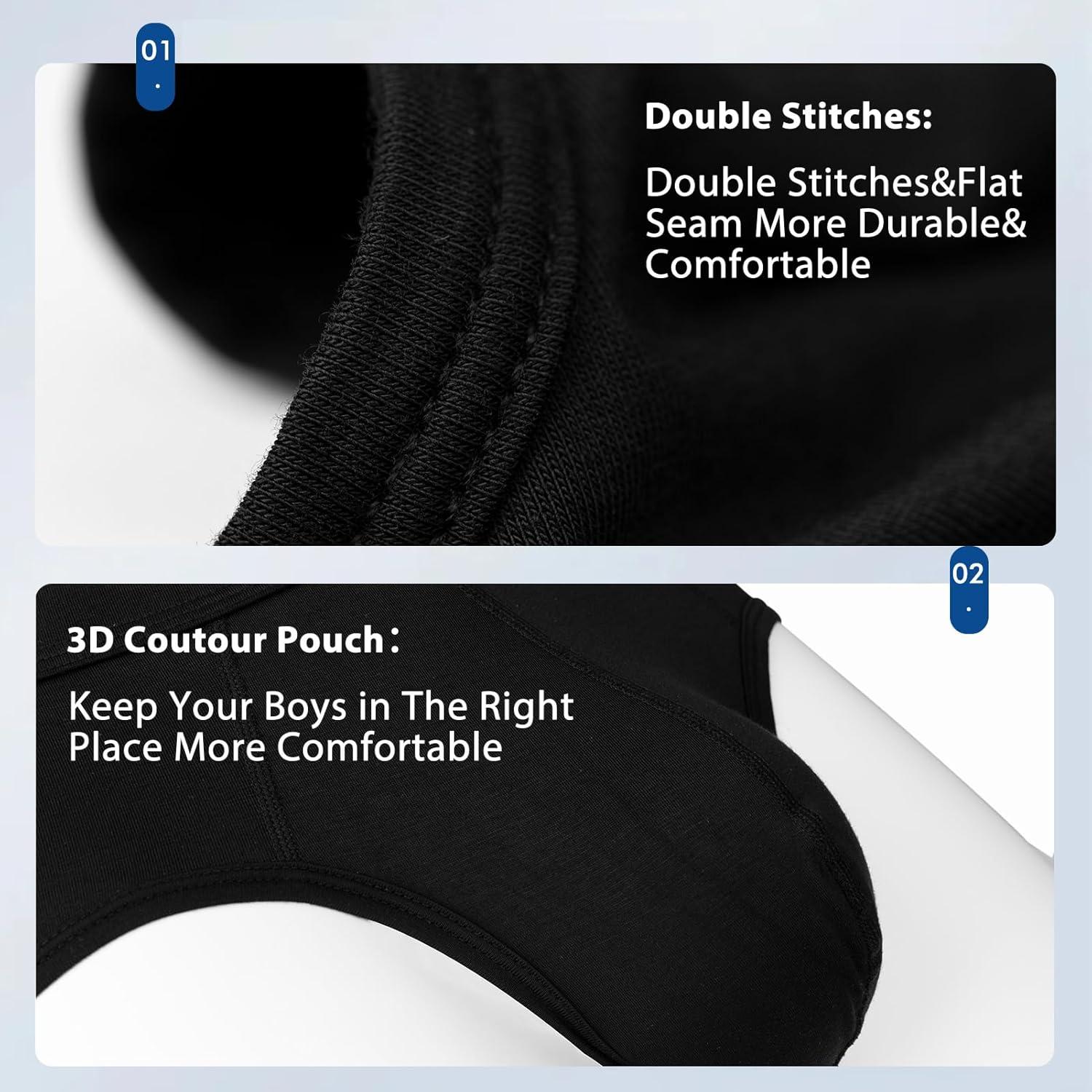 imageMens Tagless Briefs Coverd Waistband Comfort Soft Underwear with Contour Pouch Breathable Underpants MultipacksBlack grey