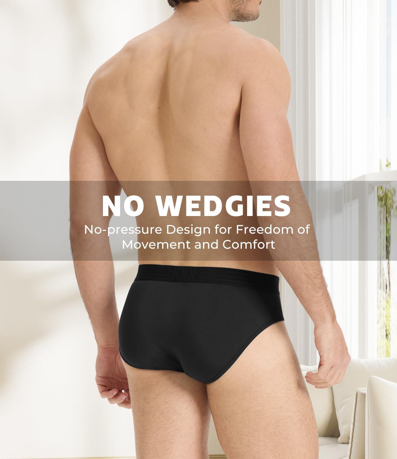 imageMens Tagless Briefs Coverd Waistband Comfort Soft Underwear with Contour Pouch Breathable Underpants MultipacksBlue black